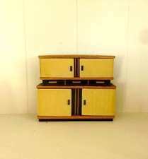 Puppenhausmöbel "Vitrine" mit 4 Türen mit passendem Wohnzimmertisch 60er Jahre