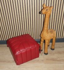 70er Jahre Pouf Hocker WAGNER Sitzkissen Lederhocker Kunstleder Bodenkissen