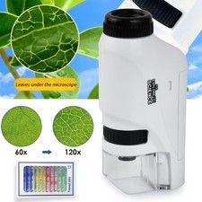 Mini Taschenmikroskop für Kinder Tragbares Handmikroskop Miniskop 60x-120x