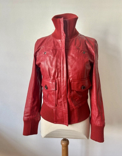 Mango damen lederjacke rot - mango,