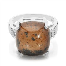 Mahagoni Obsidian Silber Ring