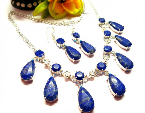 Lapislazuli halskette - lapislazuli, &