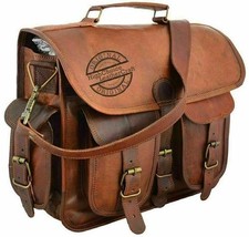 Ziegenleder Laptoptasche Messenger Herren Vintage Aktentasche Braun...