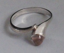 Weißgold Ring Rosenquarz