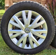 Winterreifen Dunlop Stahlfelgen + Radkappen 205/55 R16 91H, VW Golf Variant 7