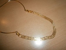 1 Damenhalskette goldfarben runde Plättchen neu Modeschmuck