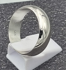 massiv Sterling Silber 925 Bandring klassisch und schwer 8 mm breit für Kerle