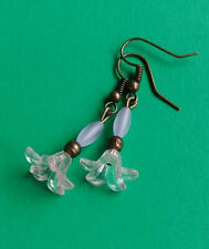 Schöne handgefertigte kleine Blumen Blüten Ohrringe Hänger - Vintage Antik Stil 