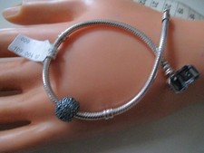 Pandora Armband Charm/Beads Anhänger 925 Silber  L 19,5 cm