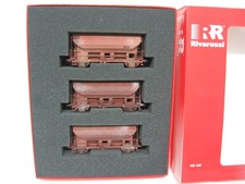 Rivarossi  3er Set Schwenkdachwagen umlackiert ,gealtert (5) zu DR EP IV 1:87 H0
