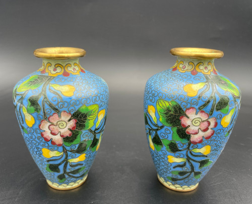 Paar kleine cloisonne - kleine, vasen