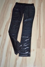 Schwarze Wetlook Shiny Glossy Hose Leggings LOW WAIST mega Glanz,Gr. 36 38 40 42