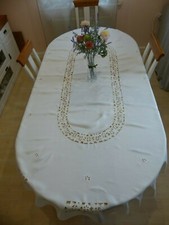 Große Tischdecke Tafeltuch Weißstickerei NEU 170x270 EDEL 1A Top Qualität