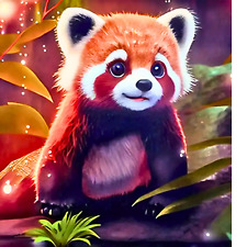 Kunstvolles Waschbär 5D -  Diamond Painting im Set ohne Bilderrahmen 20x20 cm