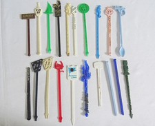 Vintage Cocktail Sticks 60er Jahre Werbung Swizzle Rührer Hotel wiederverwendbar x20