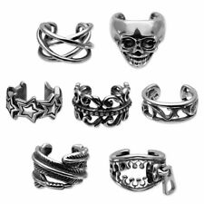 Ohrklemme Ohrring Edelstahl Earcuff Bogen Skull Motiv Punk Gothik silbern 