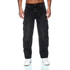 Herren Jeans Cargohose Baggy Loose Hose Cargo  Regular  Denim Ho