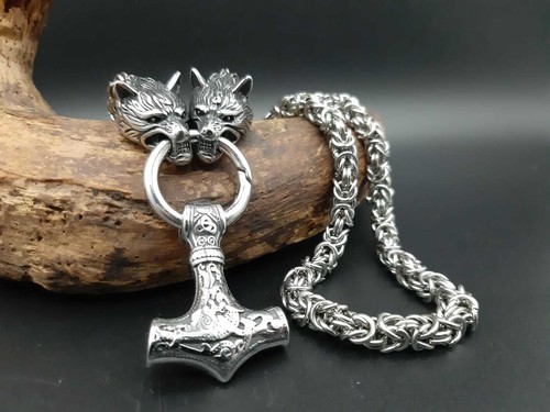 Thors hammer wolf wolfsköpfe - hammer,