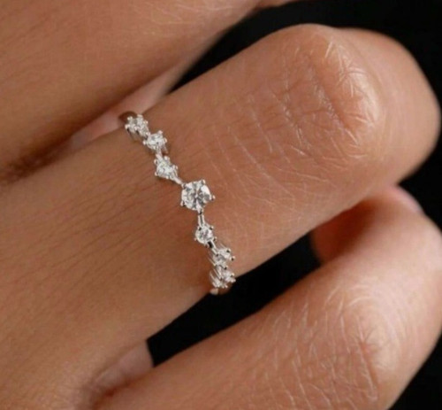 Silber zarter stapelring - zarter,
