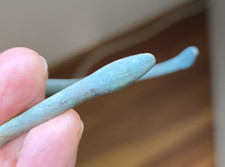  Römischer Bronze Armreif mit Kobra Schlangen Motiv an den Enden, original