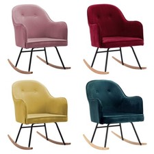 Schaukelstuhl Samt Relaxsessel Sessel Design Schaukelsessel Schwingstuhl neu