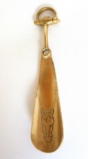 Vintage 1980er Schuhanzieher  Schuhlöffel Pferd Messing massiv 200g , 26cm