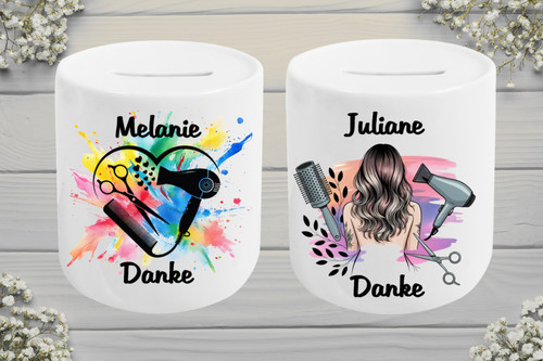 Spardose druck friseur - druck,