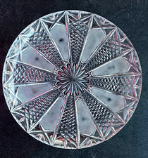 Kuchenplatte, wahrsch. Bleikristall, 30 cm Durchmesser, vermutl. DDR