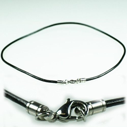 Leder halsband schwarz - leder,