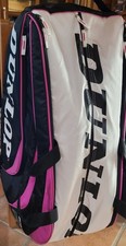 DUNLOP TENNISTASCHE WEIß SCHWARZ ROSA 5 Fächer