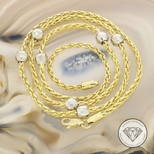 SONDERAKTION WERT 1.460,- Kugel Zopf Kette 585 bicolor Gold 14k 14 KT 44cm XXYY