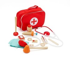 Doktorkoffer Arztkoffer HOLZ Doktorset Spielzeug mit Stethoskop KINDER SET👨‍⚕😷