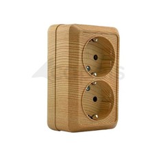 Aufputz Doppelsteckdose Ahorn