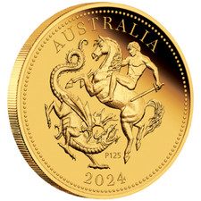Goldmünze Quarter Sovereign Perth Mint 125 Jubiläum 2024 Australien - 1,99 gr PP