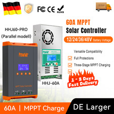 PowMr 60A MPPT Laderegler für 12V 24V 48V Solar Panel Controller Regulator LCD