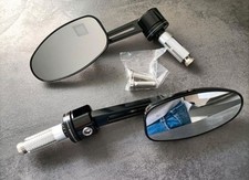 Neuwertig Motorradspiegel Barracuda SKIN-R BAR END B-LUX schwarz