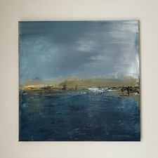 Abstraktes Bild Leinwand Original Unikat Acryl 50x50x2cm „Das goldene Vlies 2“