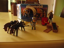 Playmobil Western Planwagen 3785 von 1994 komplett Orginalverpackung m Bauplan