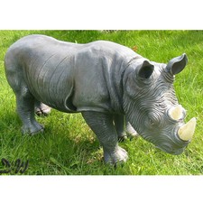 NASHORN 70 cm Garten Deko Tier