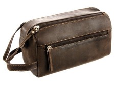 Leder kulturbeutel - leder,