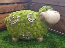 Verriegeltes Gartenornament Schaf Tier Steineffekt Gartendekor Zubehör Neu