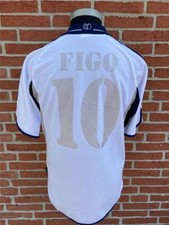 Adidas Real Madrid Fußball Trikot #10 Figo 2000-2001 Weiß Gr. S