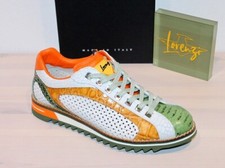 LORENZI Leder Schnürer Halbschuh Schlangenprägung Perfo - Made in Italy - Neu !