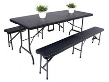 Gartenmöbel-Set Ventana 304723, 3-teilig, Rattanoptik, schwarz - B