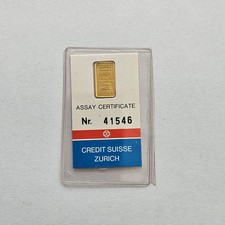 1 Gramm Goldbarren Valcambi Switzerland Credit Suisse Vintage   Gold Or Oro Goud