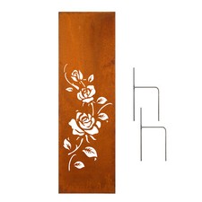 Edelrost Garten Sichtschutz Wand Rost Sichtschutzwand Metall 160x50 cm Rose Deko