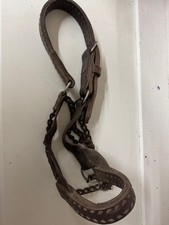 Schweres Lederhalfter mit Ketten, Kaltbluthalfter, Gross, Zugpferde, Kaltblüter