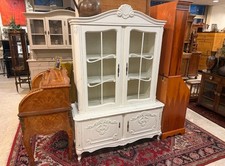 Antik Shabby Chic Landhaus Vitrine Buffet Bücher/-Wohnzimmerschrank 130x190x45cm