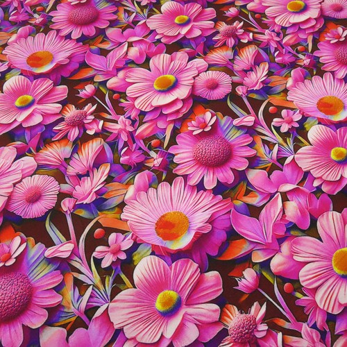 Stoff viskose jersey blumen - viskose,