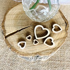 50 Holz Herzen 1-3cm Mix Streudeko Streuherzen Liebe vintage Hochzeitsdeko